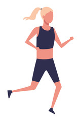 faceless girl running sports