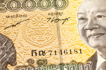 detail of a 50000 cambodian riel bank note obverse © Henning Marquardt