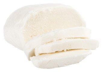 Mozzarella cheese isolated on white backgroundю. With clipping path