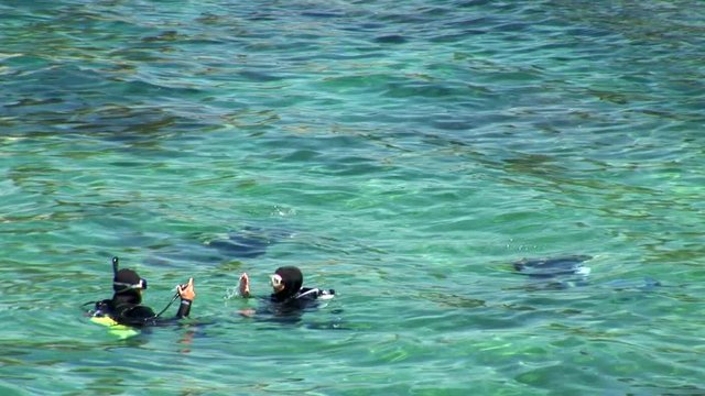 Scuba Divers in Lake