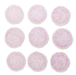 slice of taro root isolated on a white background.