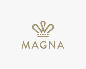Elegant crown vector logo. Tiara king line logotype. © iamguru