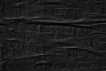 Fototapeta premium Dark black paper background creased crumpled blank posters old torn ripped surface grunge textures placard backdrop empty space for text