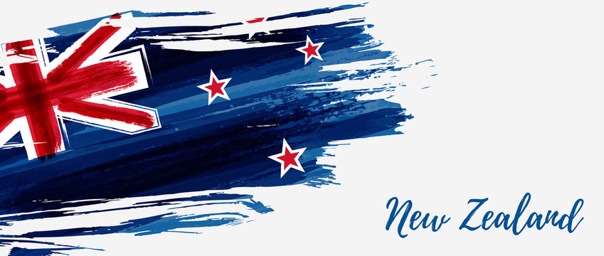 New Zealand grunge flag banner