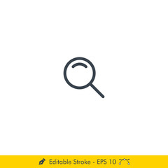 Search (Magnifier) Icon / Vector - In Line / Stroke Design