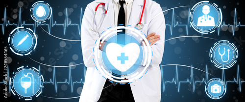 Medical Healthcare Concept Doctor In Hospital With Digital