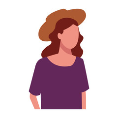 faceless girl hat portrait