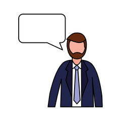 business man speech bubble talk