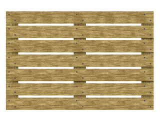 Wooden euro-pane top view. Isolate euro pallet. 3d illustration.