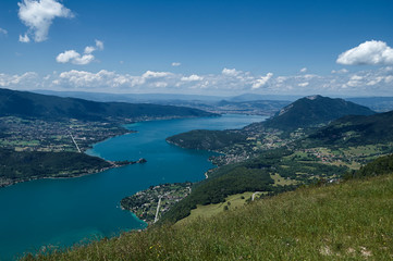 Obraz premium Clouds above the hills of Annecy, France