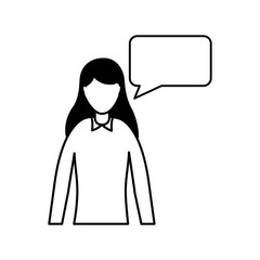 business woman speech bubble