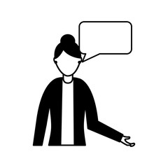 business woman speech bubble