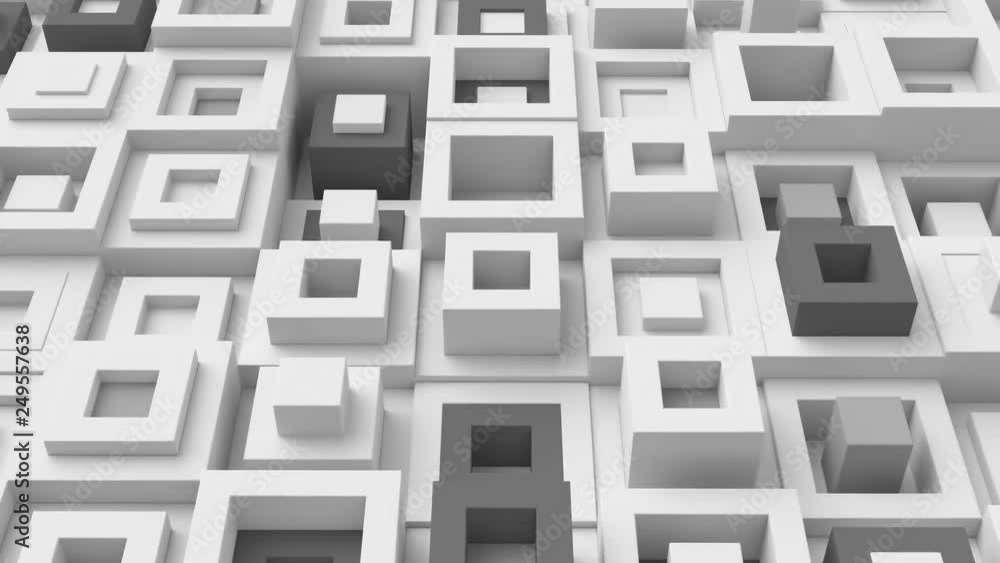 Poster abstract bright background with simple shapes with random vertical movement. low contrast 3d render 