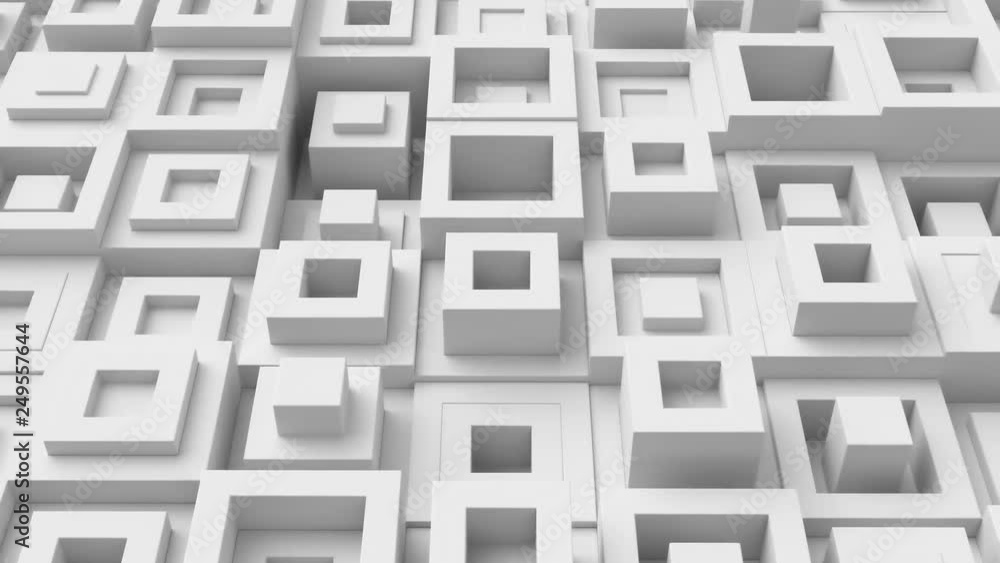 Poster abstract bright background with simple shapes with random vertical movement. low contrast 3d render 