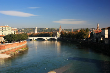 View of the ancient city of Verona, Italy