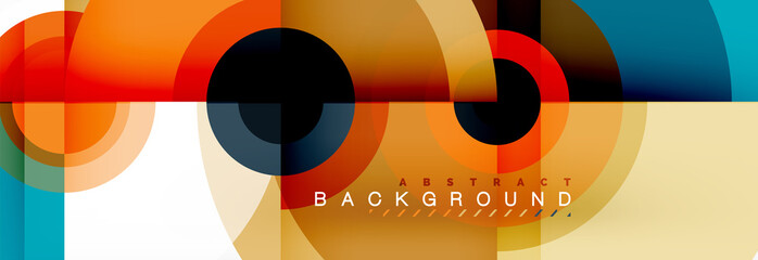 Obraz premium Circle geometric composition abstract background design, cover, template, brochure, flyer.