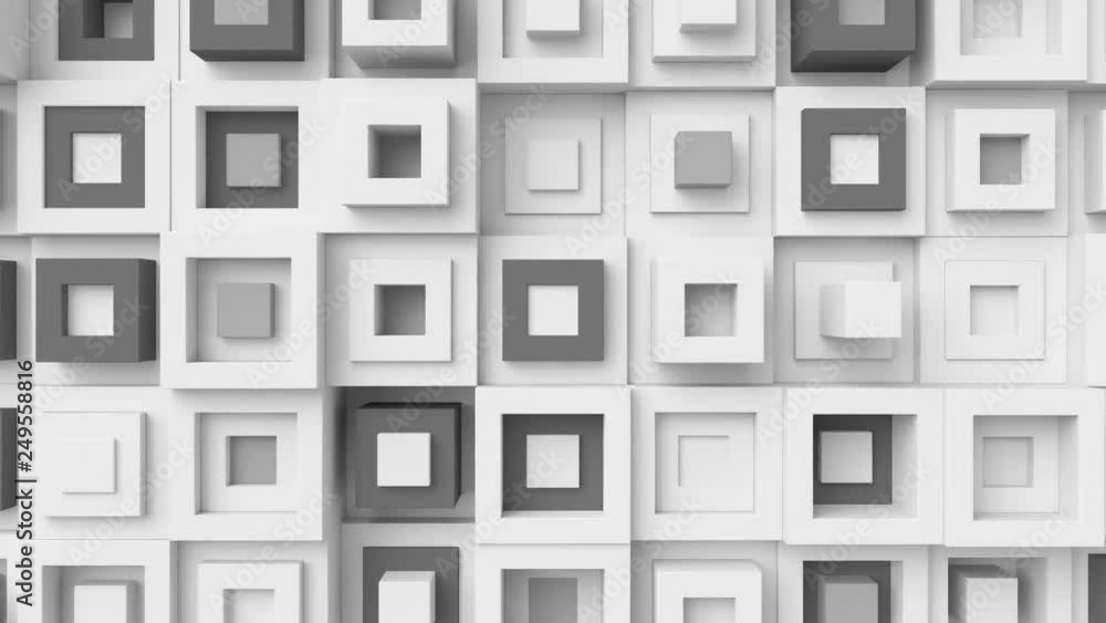 Poster abstract bright background with simple shapes with random vertical movement. low contrast 3d render 