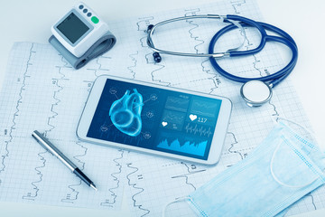 Close up of modern medical diagnostics concept
