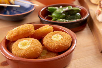 Breaded fried cheese