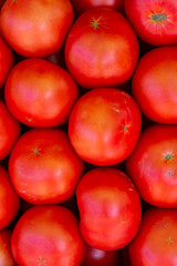 Fototapeta na wymiar Closed shot of fresh tomatoes stacked ready to eat