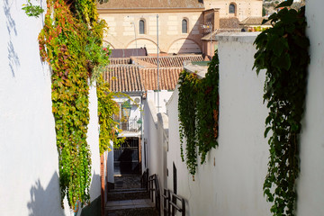 Old street in Granada, Spain