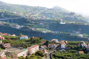 Green landscape of Madeira from Miradouro da Torre, Portugal