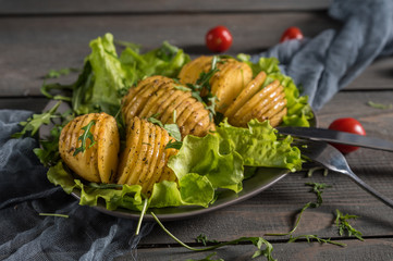 Fried potato with spices