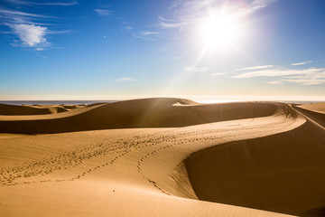 Gran Canaria dunes - Maspalomas sand desert landscape. Spain