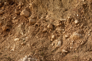 Warm abstract background of rocky soil