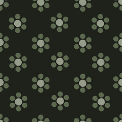 Dark gray background with abstract flowers with stitched effect