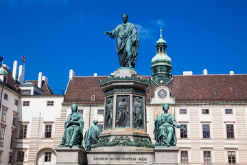 Fototapeta na wymiar Statue to Emperor Franz I designed by Pompeo Marchesi in 1846