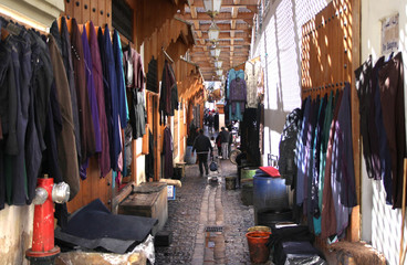 Outdoor markets in Morocco selling various goods