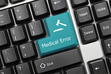 Conceptual keyboard - Medical Error (blue key)
