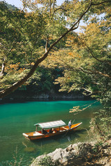 Fototapeta na wymiar japanese boat on the lake
