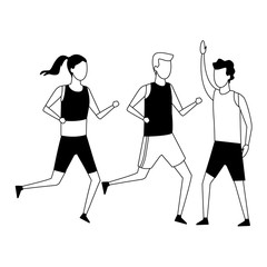 Obraz premium faceless couple sports running black and white