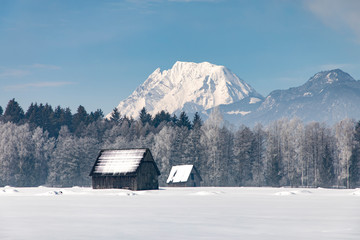 mountain grimming in winter, styria,austria