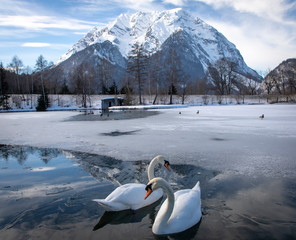 mountain grimming in winter, styria,austria
