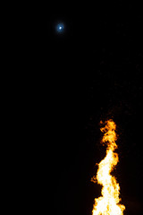 Fire reaching for the moon
