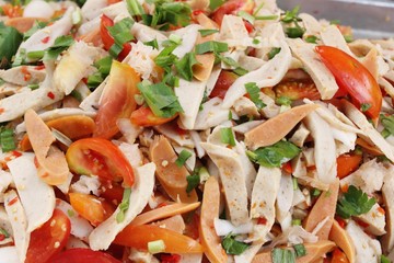 Spicy pork salad delicious at street food