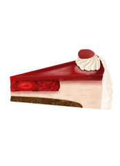 Air mousse with raspberry layer.