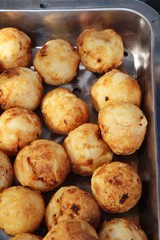 Takoyaki is delicious Japanese food on pan