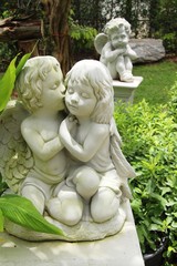Decorative statue is beauty in the garden