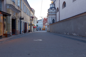 Vilnius. Old city gate at dawn.