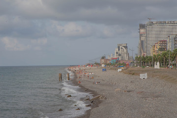 Georgia. View From Sea of the embankment of the city from the sea