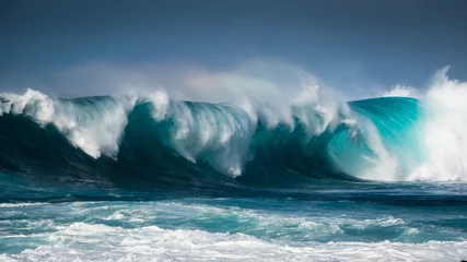 Fototapeten Wellen brechen an der Küste von Lanzarote, La Santa. © Erlantz