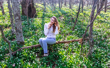 A girl in a glade of snowdrops, Crimea © Igor Luschay