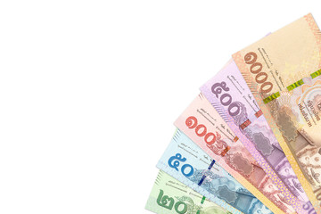 some new thai baht banknote with copy space