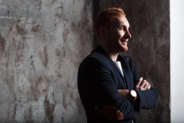Obraz premium Businessman profile portrait