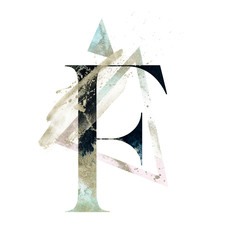 Abstract Alphabet Font - textured letter F composition with geometric delicate shape triangle. Unique collection for wedding invites decoration and many other concept ideas.