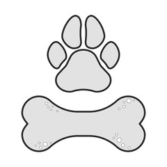 Dog bone icon. Simple cartoon dog bone vector icon. Vector illustration.